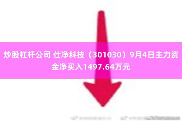 炒股杠杆公司 仕净科技（301030）9月4日主力资金净买入1497.64万元