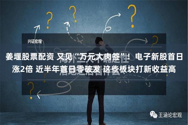 姜堰股票配资 又见“万元大肉签”！电子新股首日涨2倍 近半年首日零破发 这些板块打新收益高