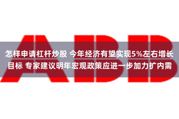 怎样申请杠杆炒股 今年经济有望实现5%左右增长目标 专家建议明年宏观政策应进一步加力扩内需