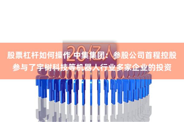 股票杠杆如何操作 中集集团：参股公司首程控股参与了宇树科技等机器人行业多家企业的投资